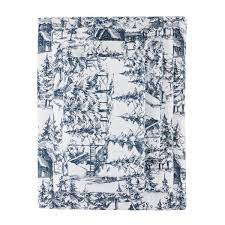 Photo 1 of 3-Piece Blue Pine Forest Cotton Flannel Twin Sheet Set
