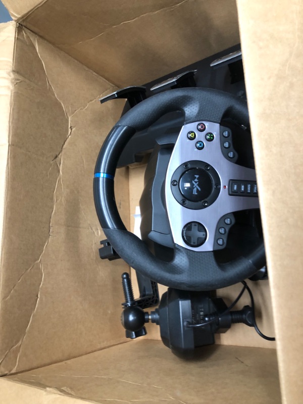 Photo 5 of PXN V9 PC Racing Wheel, 270/900° Game Steering Wheel Dual-Motor Feedback Driving with Pedals and Joystick Steering Wheel for PC/Xbox /Xbox One/PS3/PS4/PC/Xbox One/N-Switch
