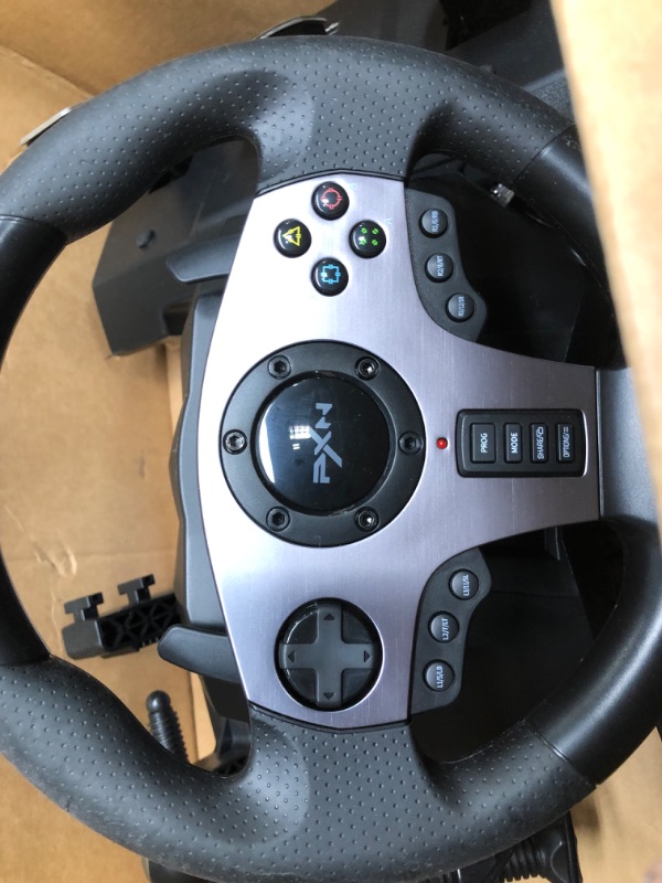 Photo 4 of PXN V9 PC Racing Wheel, 270/900° Game Steering Wheel Dual-Motor Feedback Driving with Pedals and Joystick Steering Wheel for PC/Xbox /Xbox One/PS3/PS4/PC/Xbox One/N-Switch
