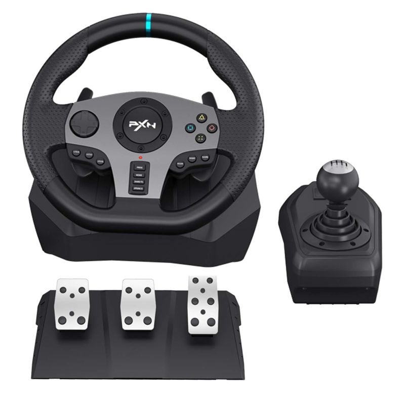 Photo 1 of PXN V9 PC Racing Wheel, 270/900° Game Steering Wheel Dual-Motor Feedback Driving with Pedals and Joystick Steering Wheel for PC/Xbox /Xbox One/PS3/PS4/PC/Xbox One/N-Switch
