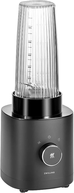 Photo 1 of Zwilling Enfinigy Personal Blender, Piranha Teeth Cross Blade for Ultimate Blending, Smoothies, Shakes and More, 20 fl oz Breakproof Travel Cup with Lid, BPA Free, Black
