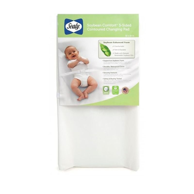 Photo 1 of Kolcraft Sealy Soybean Comfort 3-Sided Contour Diaper Changing Pad