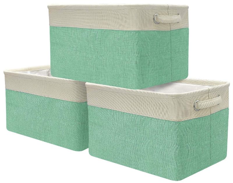 Photo 1 of  Storage Large Basket Set [3-Pack] - Big Rectangular Fabric Collapsible Organizer Bin SIMILAR TO STOCK PHOTO