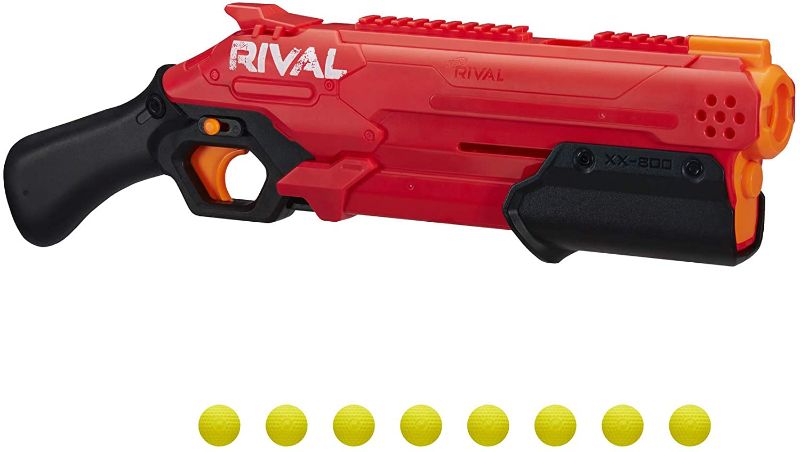 Photo 1 of NERF Rival Takedown XX-800 Blaster -- Pump Action, Breech-Load, 8-Round Capacity, 90 FPS, 8 Official Rival Rounds -- Team Red