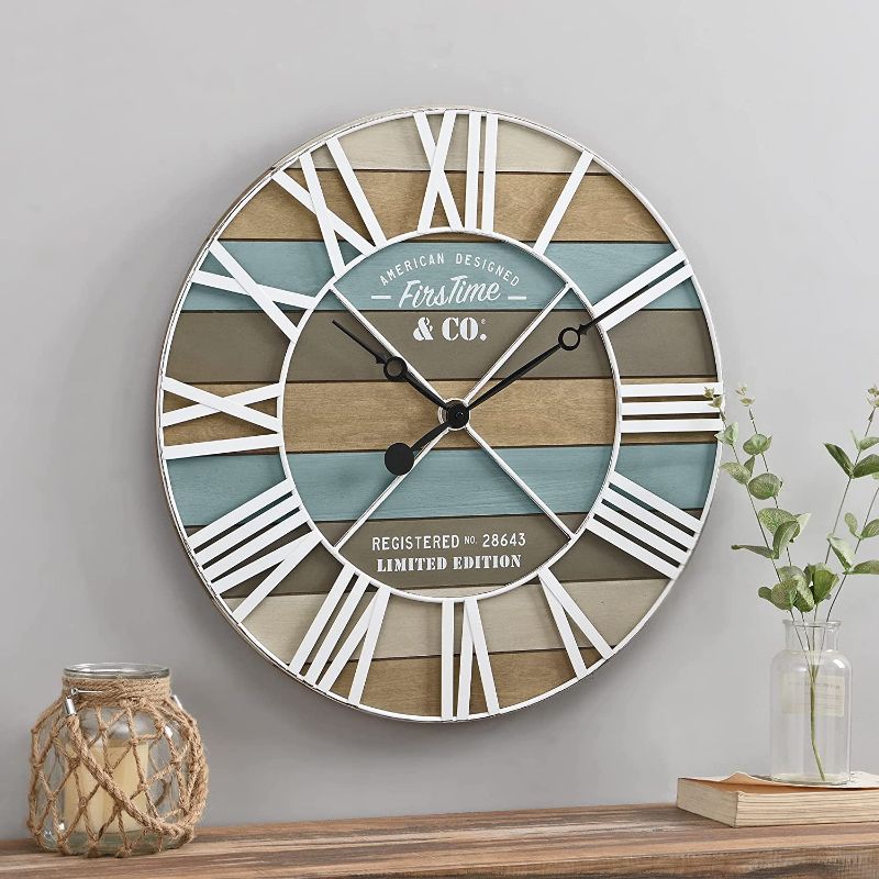 Photo 1 of 
FirsTime & Co. Maritime Planks Wall Clock, 24", Multicolor