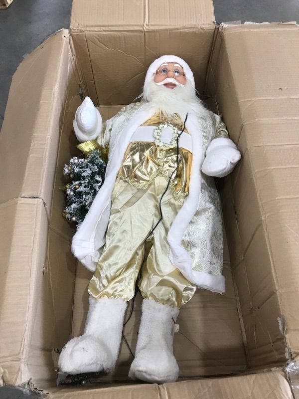 Photo 2 of ***head is damaged/nonfunctional//parts only***
Fraser Hill Farm 36-Inch Music and Motion Santa with Christmas Tree Figurine
