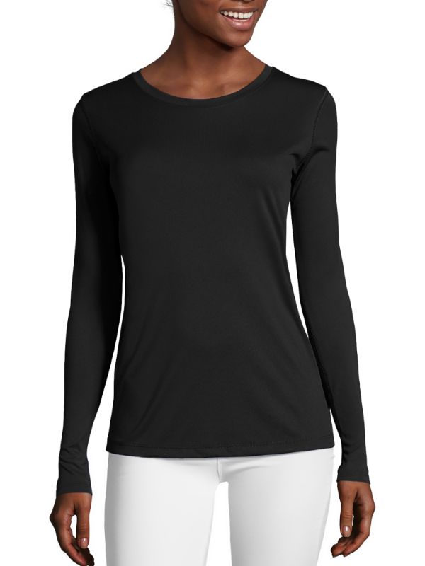 Photo 1 of Hanes Sport Cool DRI Women's Performance Long-Sleeve T-Shirt Black XL
