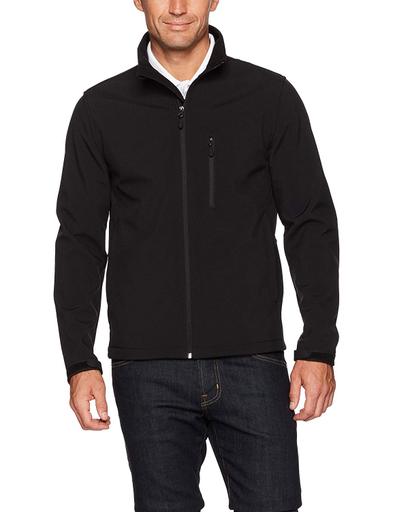 Photo 1 of Essentials Men's Water-Resistant Softshell Jacket, Black, Medium
