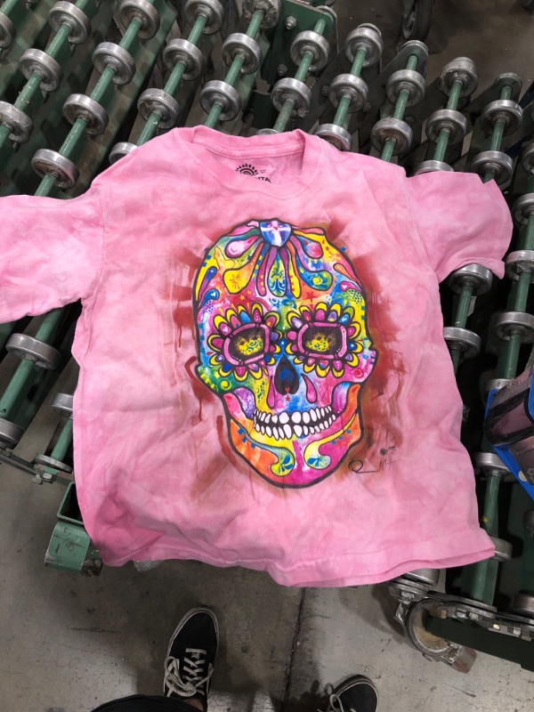 Photo 1 of THE MOUNTAIN sugar skull t shirt, pink, size M in kids