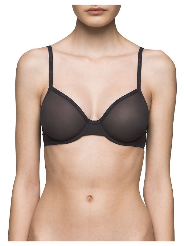 Photo 1 of Calvin Klein Women's Sheer Marquisette Unlined Demi Bra, size 30DD
