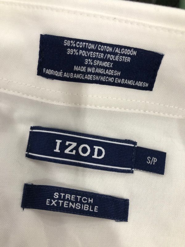 Photo 3 of IZOD Young Mens Oxford Stretch Dress Shirt, Size Small, White
