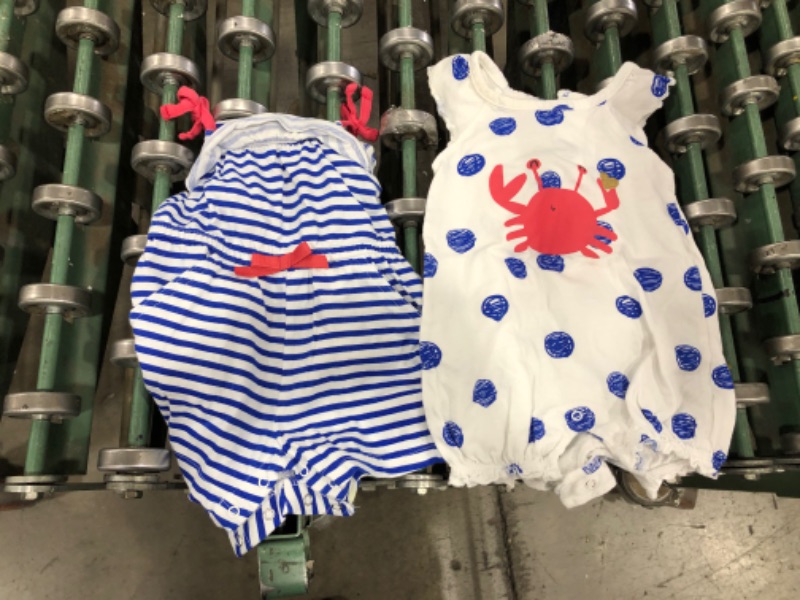 Photo 2 of 2-Pack Baby Girls Crab Rompers, size 0-3 months
