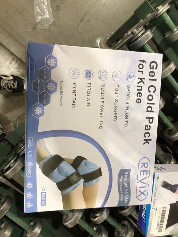 Photo 2 of REVIX Ice Packs for Knee Injuries Reusable, Gel Ice Wraps with Cold Compression for Injury and Post-Surgery, Plush Cover and Hands-Free Application, A Set of Two
