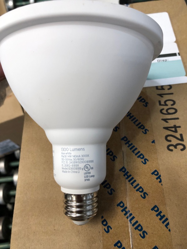 Photo 4 of Philips Hue White Outdoor PAR38 LED 100W Equivalent Waterproof Dimmable Smart Wireless Flood Light Bulb
