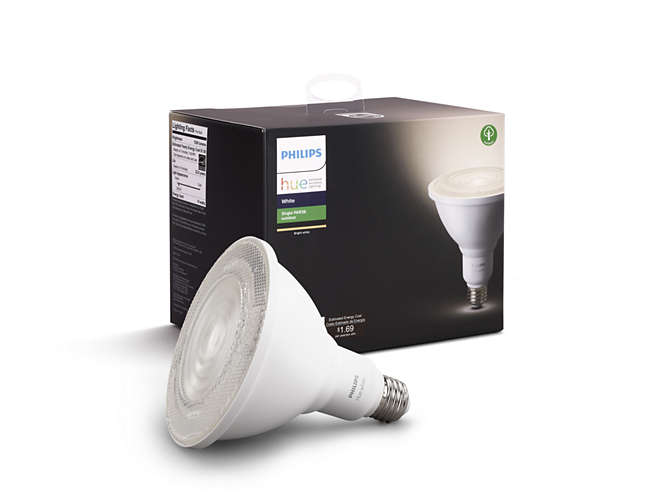 Photo 1 of Philips Hue White Outdoor PAR38 LED 100W Equivalent Waterproof Dimmable Smart Wireless Flood Light Bulb
