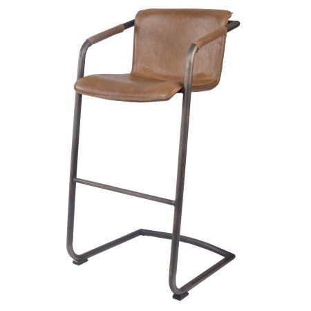 Photo 1 of 1060003-215 Indy PU Leather Bar Stool, Antique Cigar Brown - Set of 2
