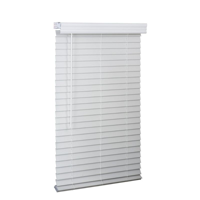 Photo 1 of 2" Cordless Faux Wood Blind - Woodgrain White
