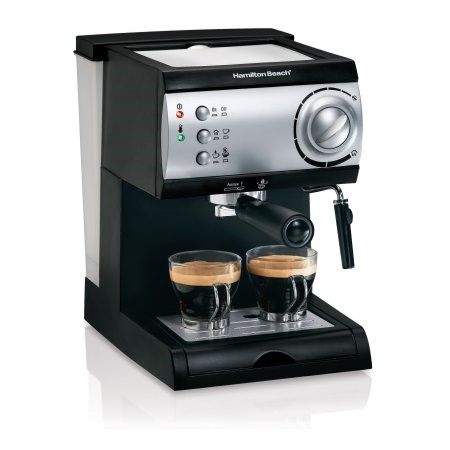 Photo 1 of Hamilton Beach 2-Cup Black Espresso Maker with 15-Bar Pump
