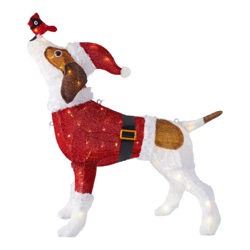 Photo 1 of Home Accents Holiday 2.5 Ft 80-Light LED Pointer Dog with Bird Yard Sculpture
