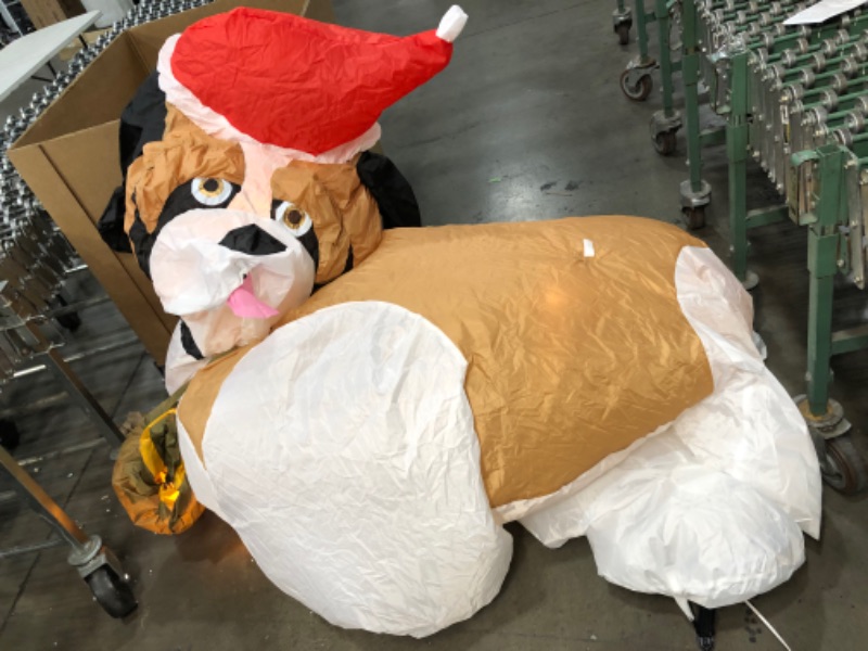 Photo 3 of Home Accents Holiday 8.40 Ft. Airblown St Bernard Christmas Inflatable
