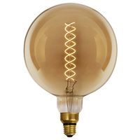 Photo 1 of Feit Electric 60-Watt Equivalent G63 Dimmable Spiral Filament Oversized Amber Glass E26 Vintage Edison LED Light Bulb, Warm White
