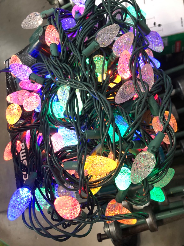 Photo 2 of Home Accent Holiday C6 100-Light LED Faceted Color Changing Warm White to Multi-Color Lights
