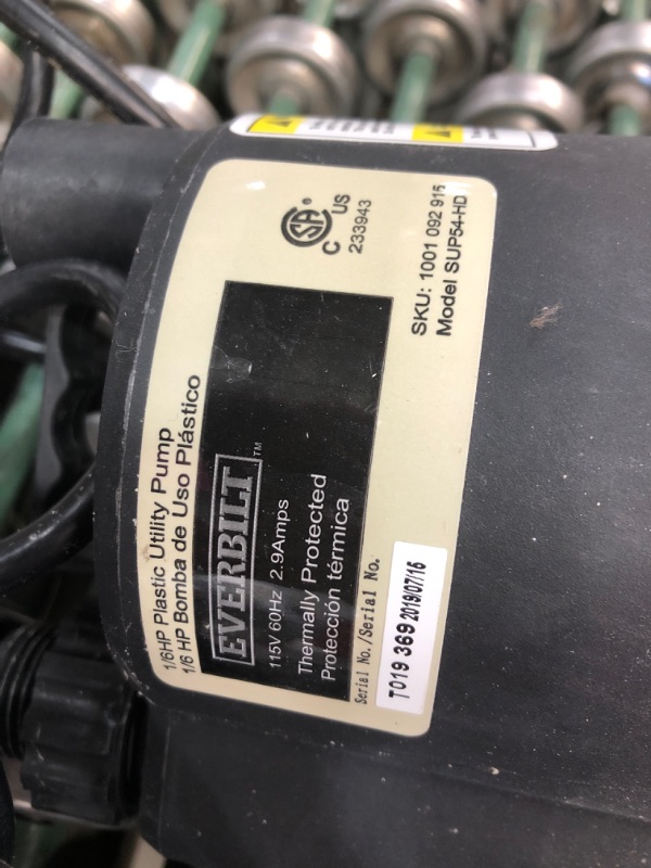 Photo 1 of 1/6 HP Plastic Submersible Utility Pump