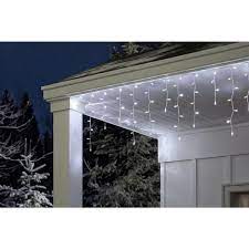 Photo 1 of 17.5 ft. 200-Light Cool White Dome LED Icicle Lights
