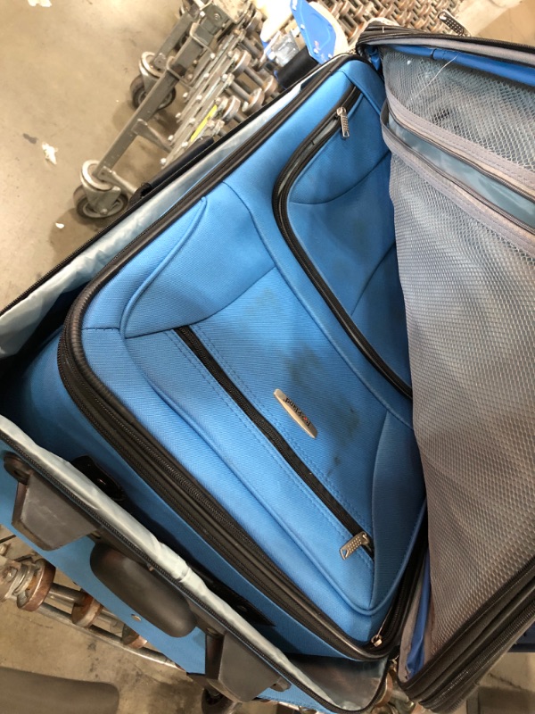 Photo 3 of Rockland Fashion Softside Upright Luggage Set, Blue,