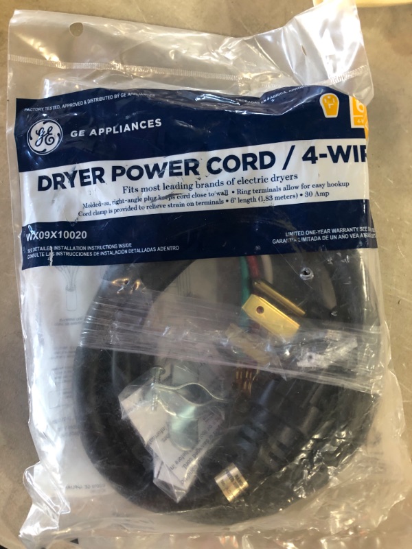 Photo 2 of 6 ft. 4-Prong 30 Amp Dryer Cord
