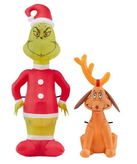 Photo 1 of 4.5 ft. Airblown-Grinch and Max Value Pack-Dr. Seuss Christmas Inflatable
