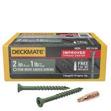 Photo 1 of 2 in. Green Exterior Self-Starting Star Flat-Head Wood Deck Screws #8 (1 lb./1,126 pcs) 12-PACK
