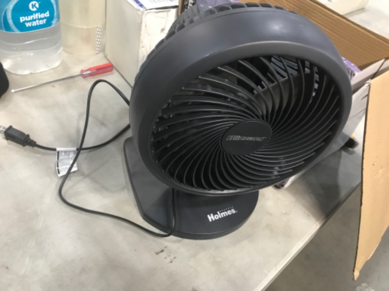 Photo 2 of **PARTS  ONLY**Holmes HOAF90-NTUC Blizzard 9" Three-Speed Oscillating Table/Wall Fan, Charcoal, 14.4" x 10.4" x 10.6"
