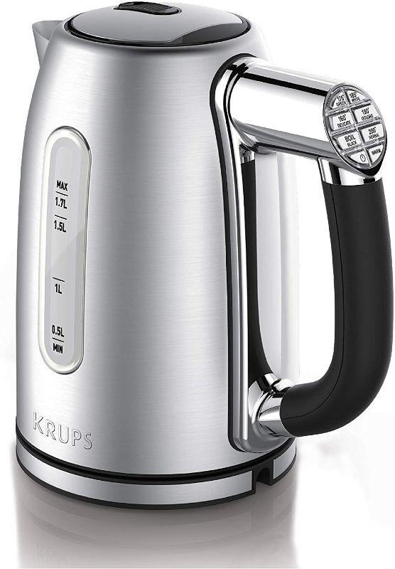 Photo 1 of **KETTLE ONLY**KRUPS BW710D51 Cool-touch Stainless Steel Electric Kettle with Adjustable Temperature, 1.7-Liter, Silver, Stainless Steel with Adjustable Temperature
