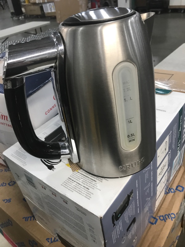 Photo 2 of **KETTLE ONLY**KRUPS BW710D51 Cool-touch Stainless Steel Electric Kettle with Adjustable Temperature, 1.7-Liter, Silver, Stainless Steel with Adjustable Temperature
