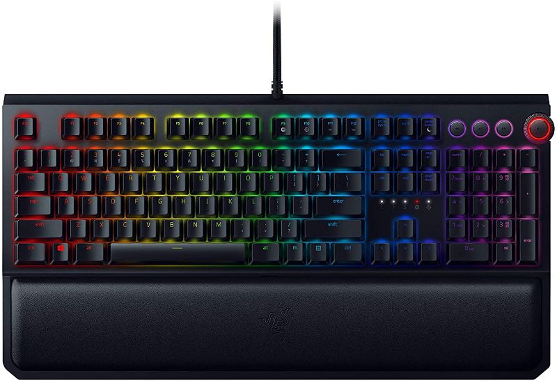 Photo 1 of Razer BlackWidow Elite Mechanical Gaming Keyboard: Yellow Mechanical Switches - Linear & Silent - Chroma RGB Lighting - Magnetic Wrist Rest - Dedicated Media Keys & Dial - USB Passthrough
