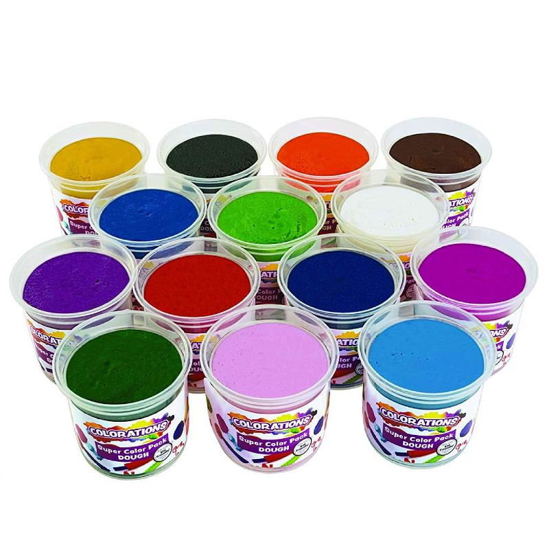 Photo 1 of Colorations Dough for Modeling + Play – 14 Colors in 5 oz tubs | Classic Style for All Ages, Non-Toxic, Rainbow Bright Colors, Resealable Tubs, No Crumble – Great for Sensory Development
