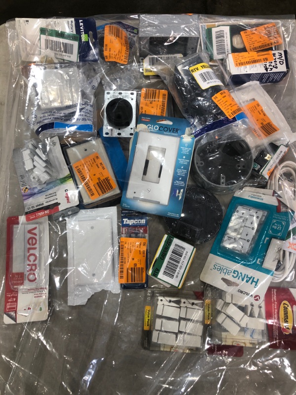 Photo 1 of *SOLD AS IS*
BAG OF ASSORTED ELECTRICAL SUPPLIES AND HOUSEHOLD HARDWARE