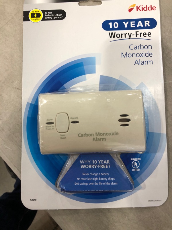 Photo 2 of 10 Year Worry-Free Sealed-In Lithium Battery Carbon Monoxide Detector
