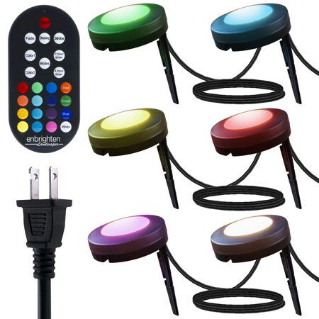 Photo 1 of *Missing stakes to hold lights*
Seasons LED Color-Changing Landscape Lights, 6 Pucks, 41012
