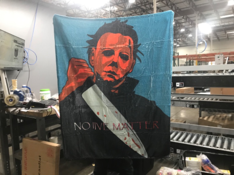 Photo 2 of  Michael Myers-No Lives Matter Luxury Flannel Blanket Lightweight Cozy Couch Bed Quilt