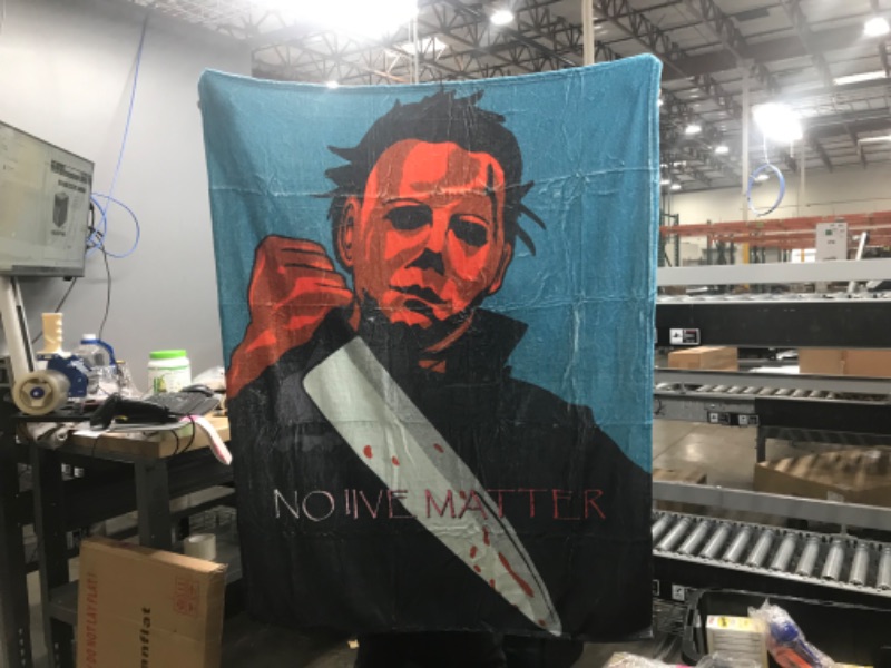 Photo 3 of  Michael Myers-No Lives Matter Luxury Flannel Blanket Lightweight Cozy Couch Bed Quilt