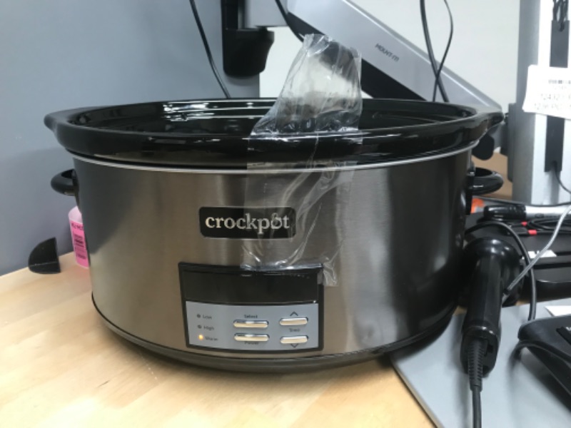 Photo 4 of Crock Pot Slow Cooker|8 Quart Programmable Slow Cooker with Digital Countdown Timer, Black Stainless Steel - SCCPVFC800-DS
