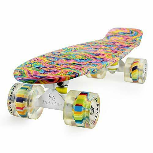 Photo 1 of MEKETEC Bending Color Lines Dog 22 In Retro Mini Skateboards Board for Boys Girl 