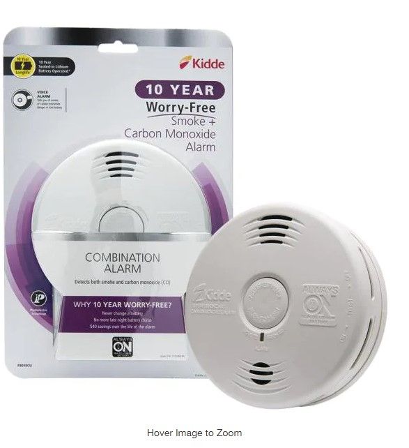 Photo 1 of 10-Year Worry Free Smoke & Carbon Monoxide Detector, Lithium Battery Powered with Photoelectric Sensor and Voice Alarm