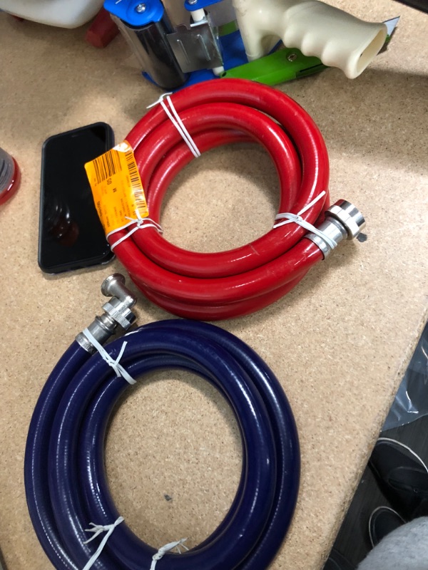 Photo 1 of 3/4 in. FIP x 3/4 in. FIP x 72 in. High Efficiency Washing Machine Fill Hose Pair
