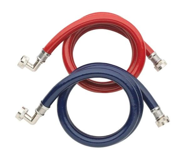 Photo 1 of 3/4 in. FIP x 3/4 in. FIP x 72 in. High Efficiency Washing Machine Fill Hose Pair
