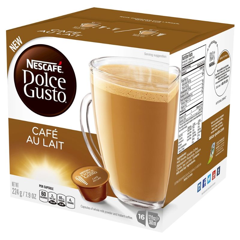 Photo 1 of ***CASE OF 3***DATE 01/2022**Nescafe® Dolce Gusto® Café Au Lait Coffee, 16 Capsules/Box (NES77321)
