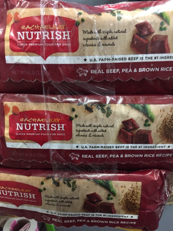 Photo 3 of ***SET OF 3 **DATE 03/28/22 Rachael Ray Nutrish 6 Lb Real Beef, Pea & Brown Rice Recipe Dry Dog Food
