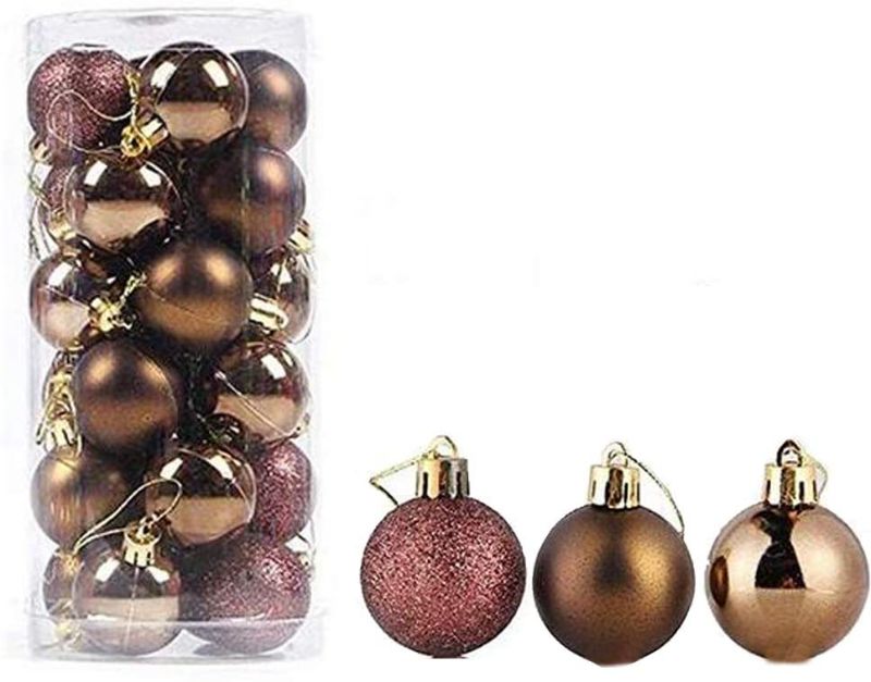 Photo 1 of ***SET OF 3** 24 Pcs Christmas Balls,Christmas Ornaments,Christmas Tree Ornaments Balls,for Christmas Wedding Party Decoration Hanging Balls BROWN
